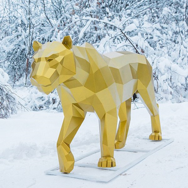 Stainless Steel Tiger Sculpture