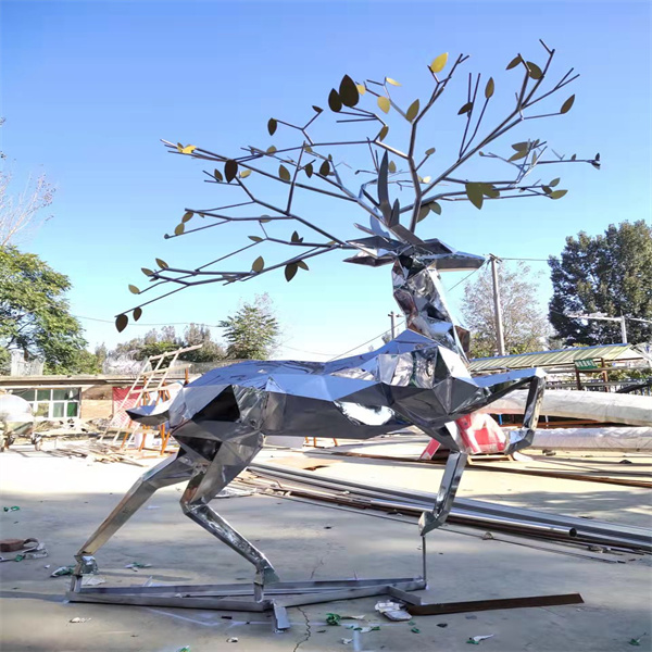 Stainless Steel Deer Sculpture