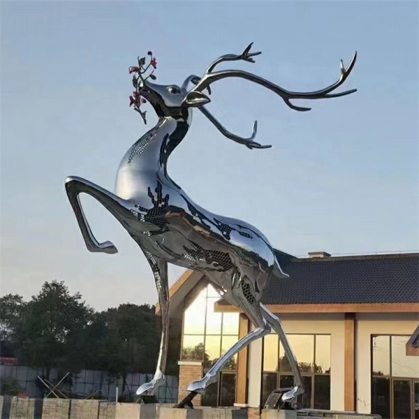 Stainless Steel Deer Sculpture