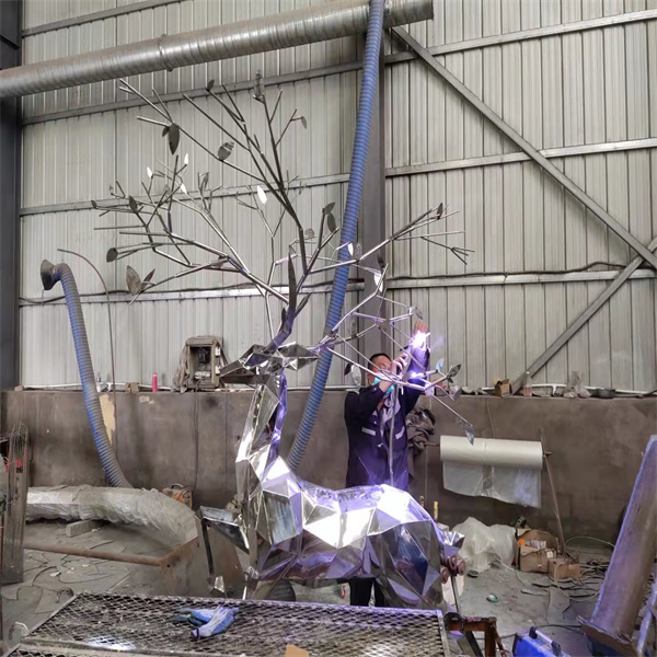 Stainless Steel Deer Sculpture