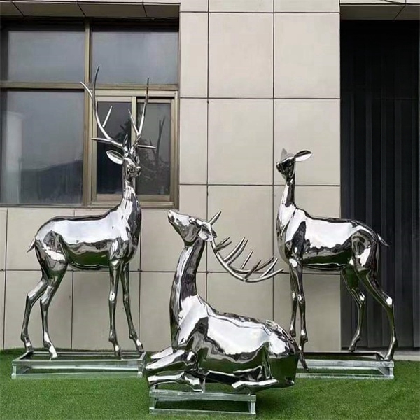 Stainless Steel Deer Sculpture