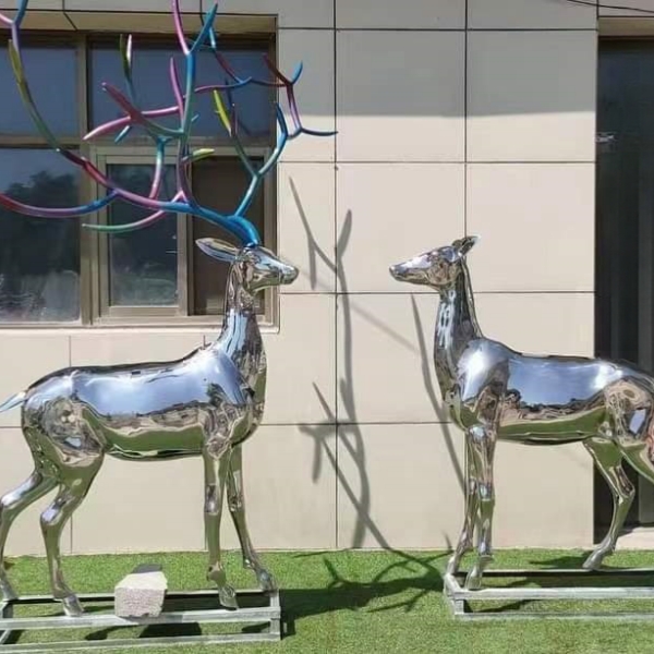 Stainless Steel Deer Sculpture