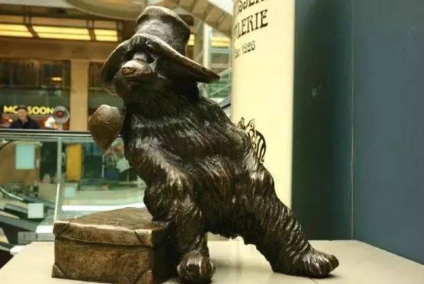 Animal Bronze Paddington Bear Sculpture