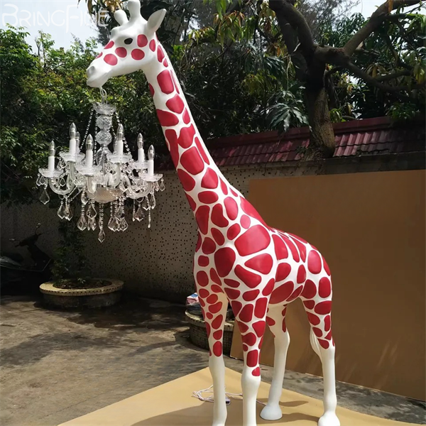 Fiberglass Giraffe crystal  Chandelier