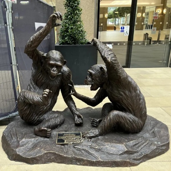 Bronze Chimpanzee Sculpture