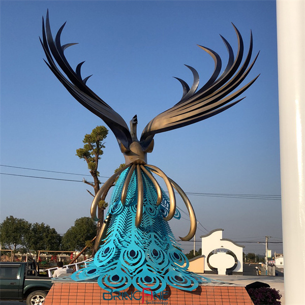 Stainless Steel Phoenix Sculpture 