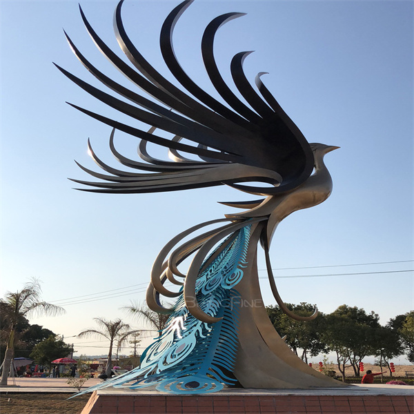 Stainless Steel Phoenix Sculpture 