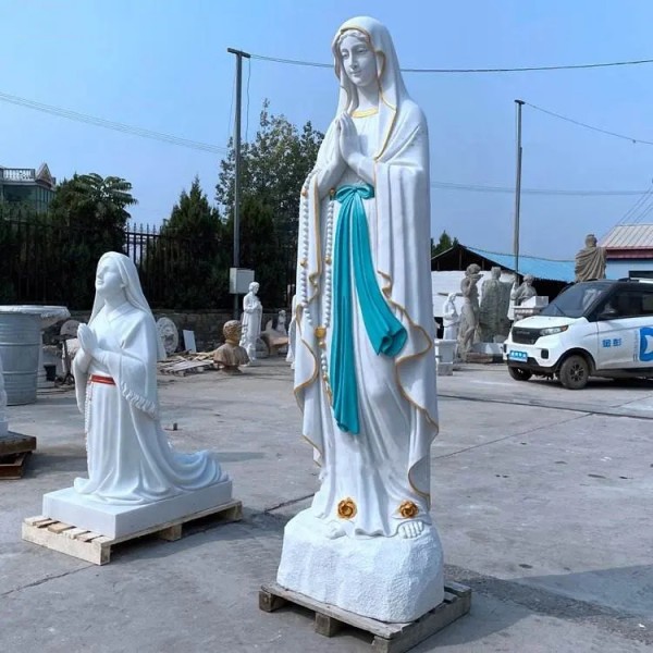 Marble Virgin Mary Sculpture