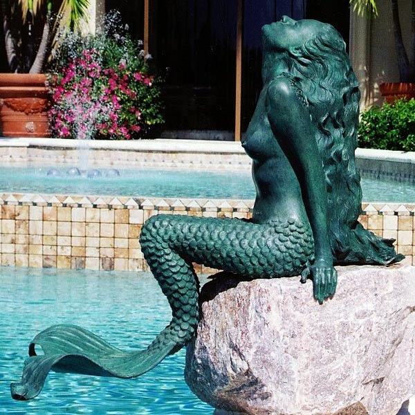 Bronze Garden Mermaid Sculpture