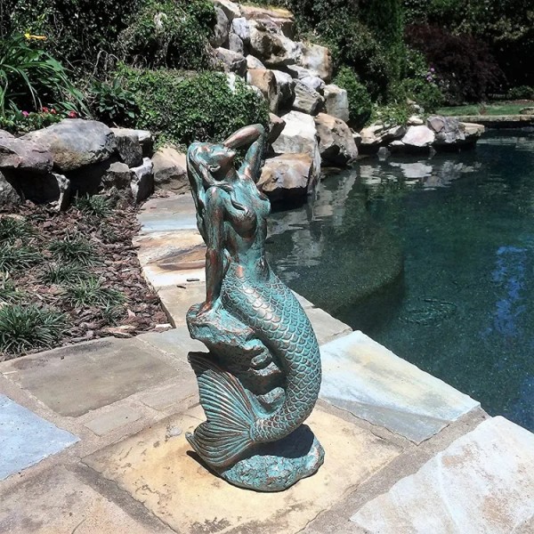 Bronze Garden Mermaid Sculpture