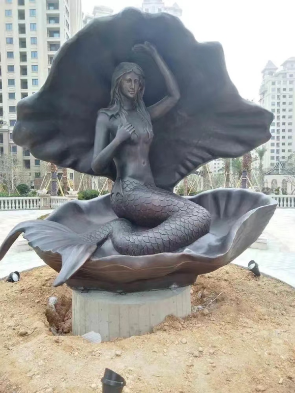 Bronze Garden Mermaid Sculpture