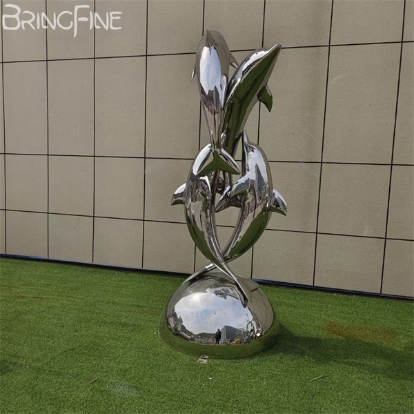 Stainless Steel Dolphin Sculpture