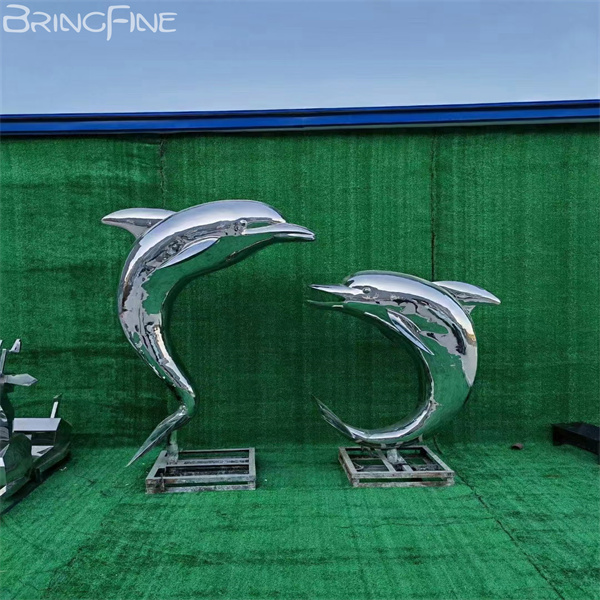 Stainless Steel Dolphin Sculpture