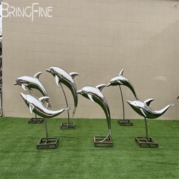 Stainless Steel Dolphin Sculpture