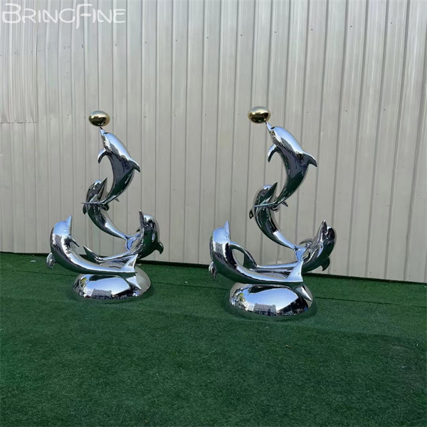 Stainless Steel Dolphin Sculpture