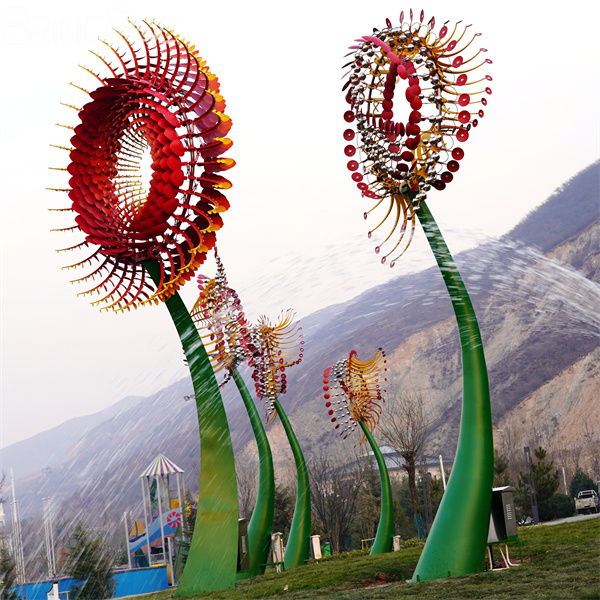 Stainless Steel Rotating Kinetic Wind Sculpture