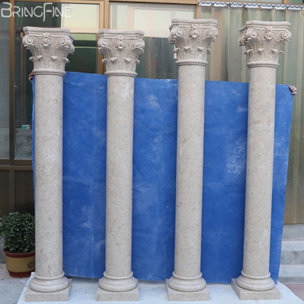 Custom Hand Carved Solid Marble Pillars