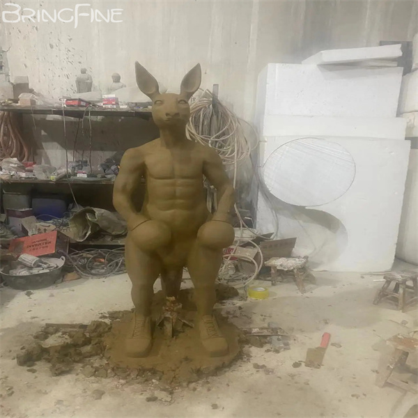 Fiberglass kangaroo sculpture