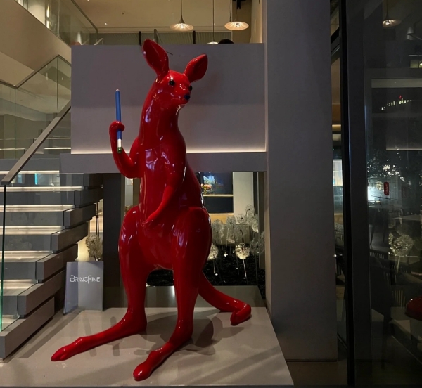 Fiberglass kangaroo sculpture