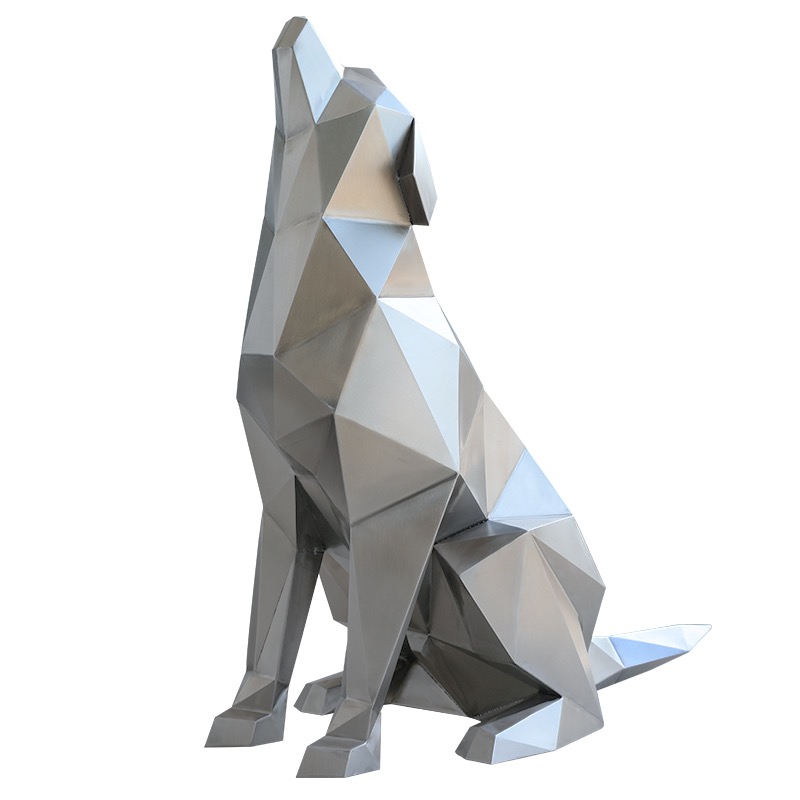 Stainless Steel Doberman Sculpture 