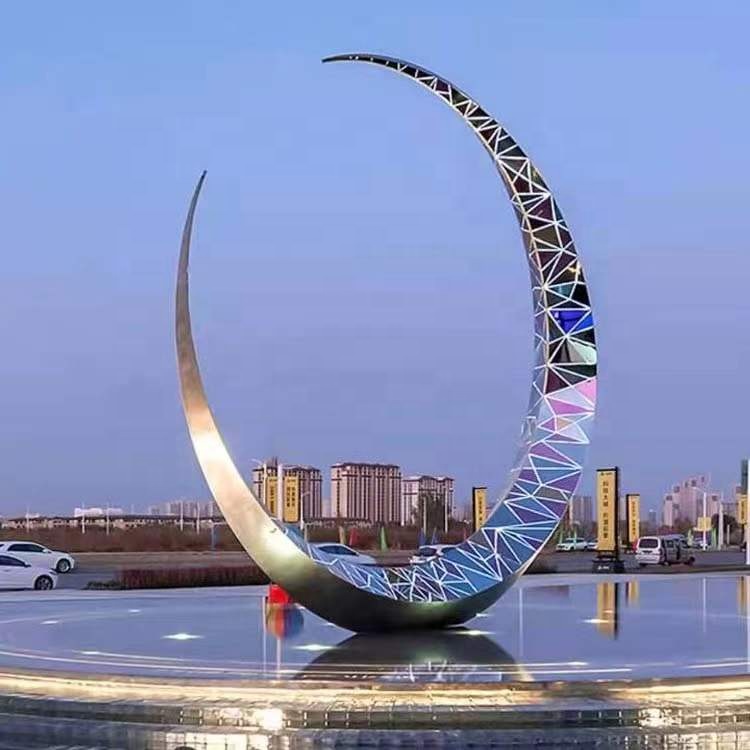 Stainless Steel Moon Sculpture