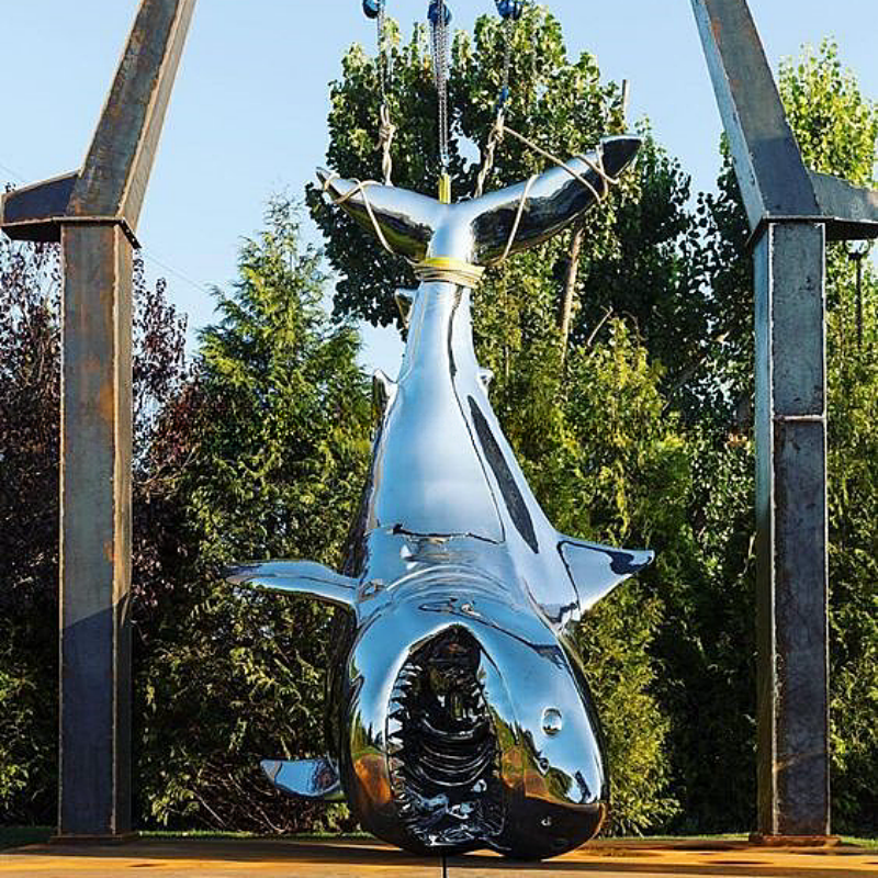 Stainless Steel Shark Sculpture