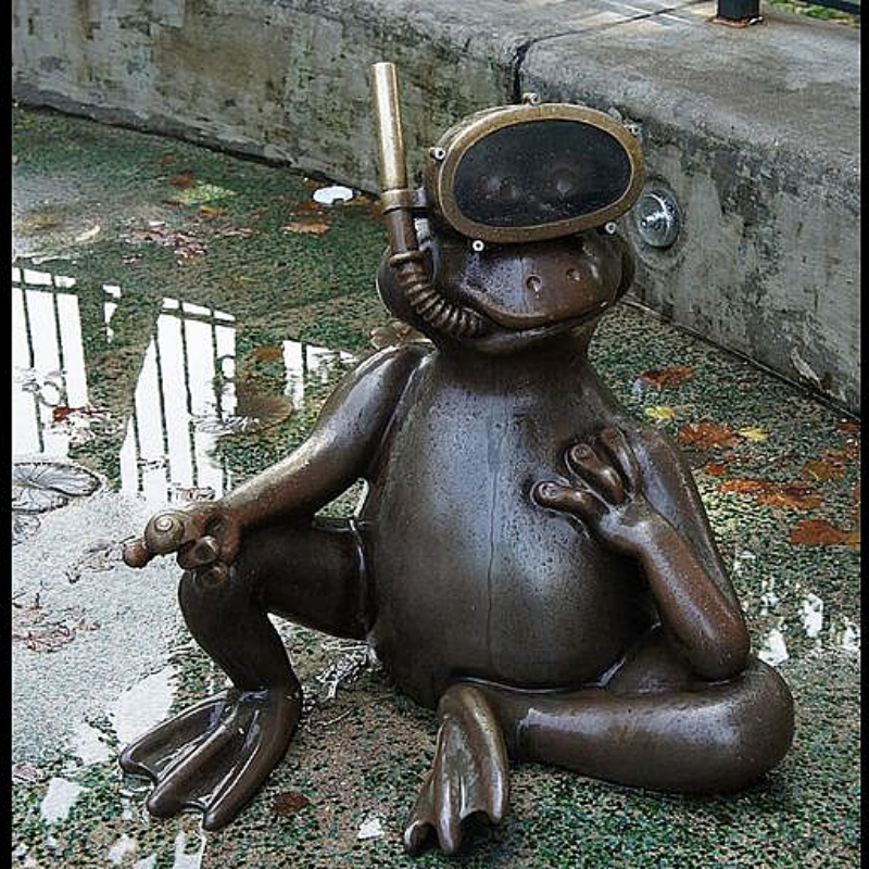 Bronze Frog Sculpture