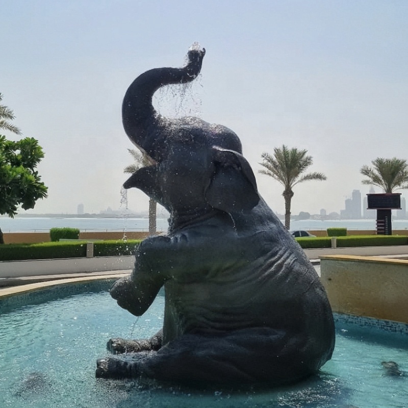 Bronze Elephant Water Fountain