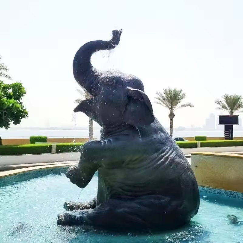 Bronze Elephant Water Fountain