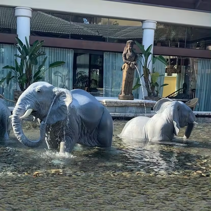 Bronze Elephant Water Fountain