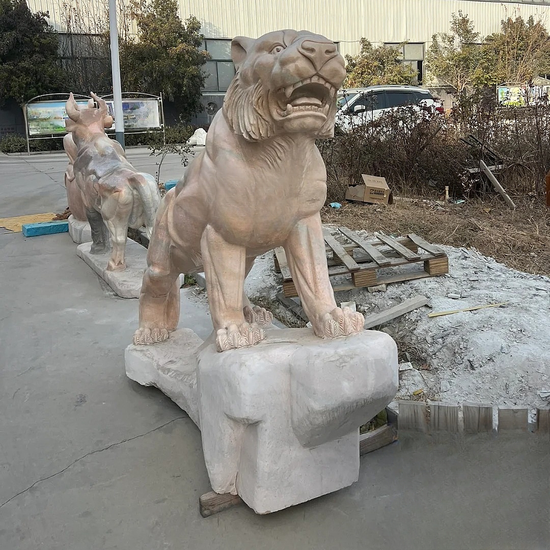  Outdoor Giant White Stone Granite Marble Tiger Statue Sculpture