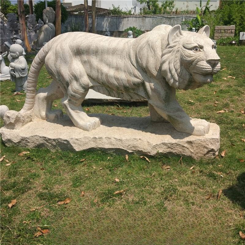  Outdoor Giant White Stone Granite Marble Tiger Statue Sculpture