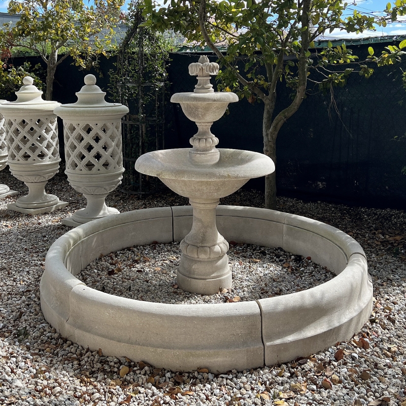 Garden Decoration Hand Carved Stone Marble Antique French Fountain