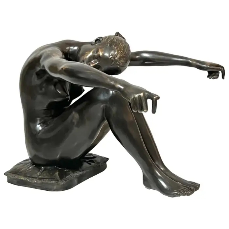 Contemporary Indoor Home Decor Cast Double Cherub Nude Female Woman Bronze Sculpture Coffee Table