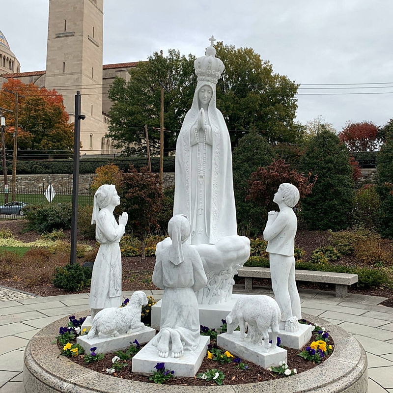 Hand Carving Religious Virgin Marble Sculpture Our Lady Of Fatima Statue Outdoor