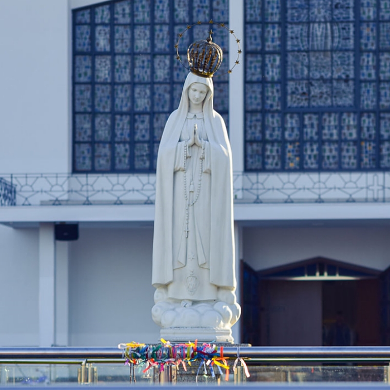 Hand Carving Religious Virgin Marble Sculpture Our Lady Of Fatima Statue Outdoor