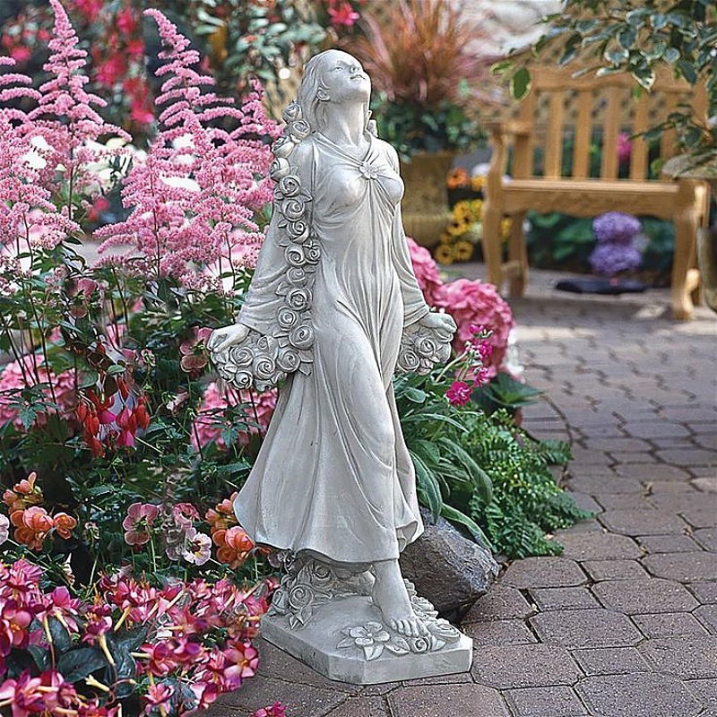 Modern Art Beautiful Life Size Stone Carving Natural Marble Dancing Girl Statue