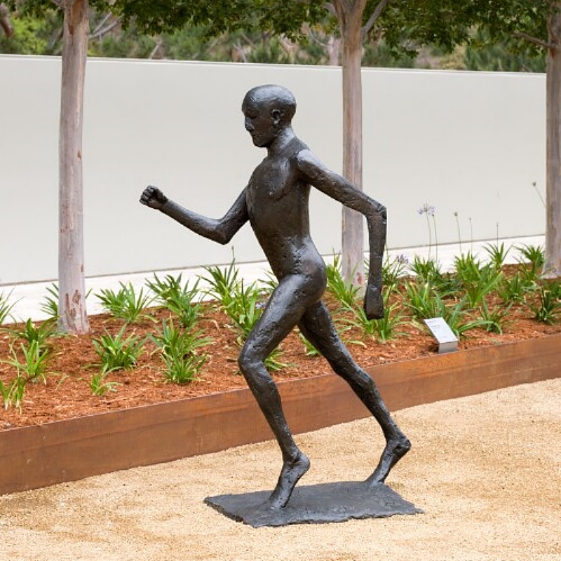 Outdoor Park Garden Decor Running Man Bronze Statue Sculpture