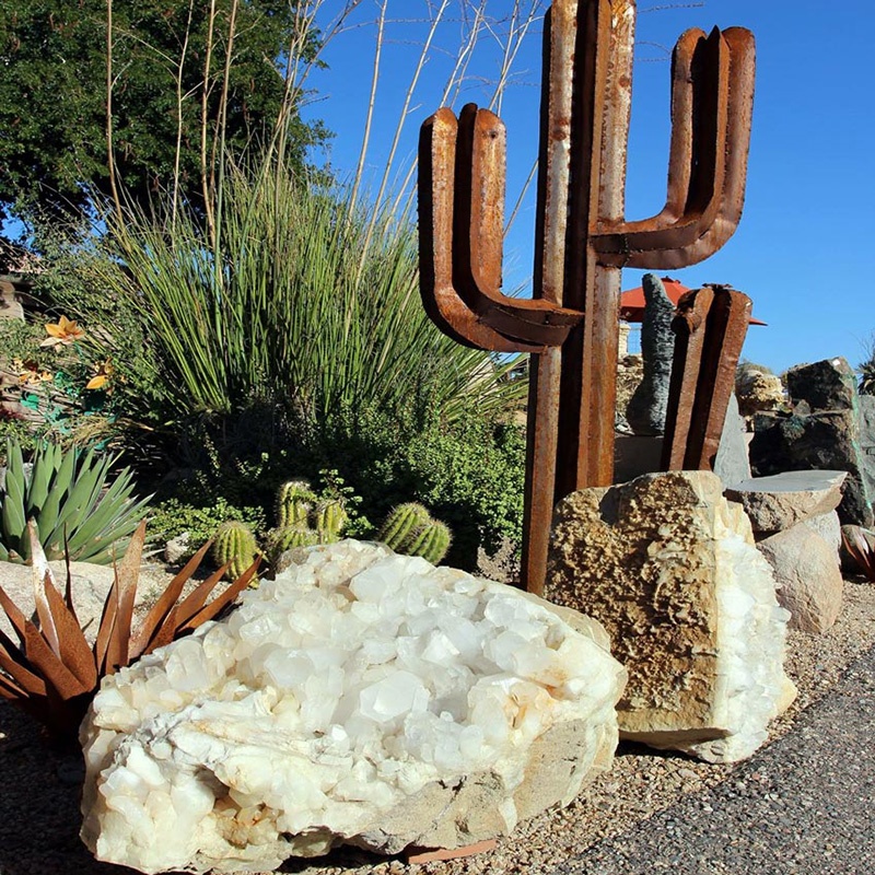 Outdoor Large Decorative Metal Statue Garden Corten Steel Cactus Sculpture