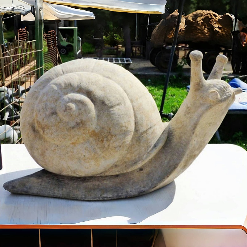 Outdoor Decoration Large Stone Carving White Marble Statue Custom Snail