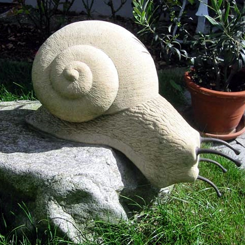 Outdoor Decoration Large Stone Carving White Marble Statue Custom Snail