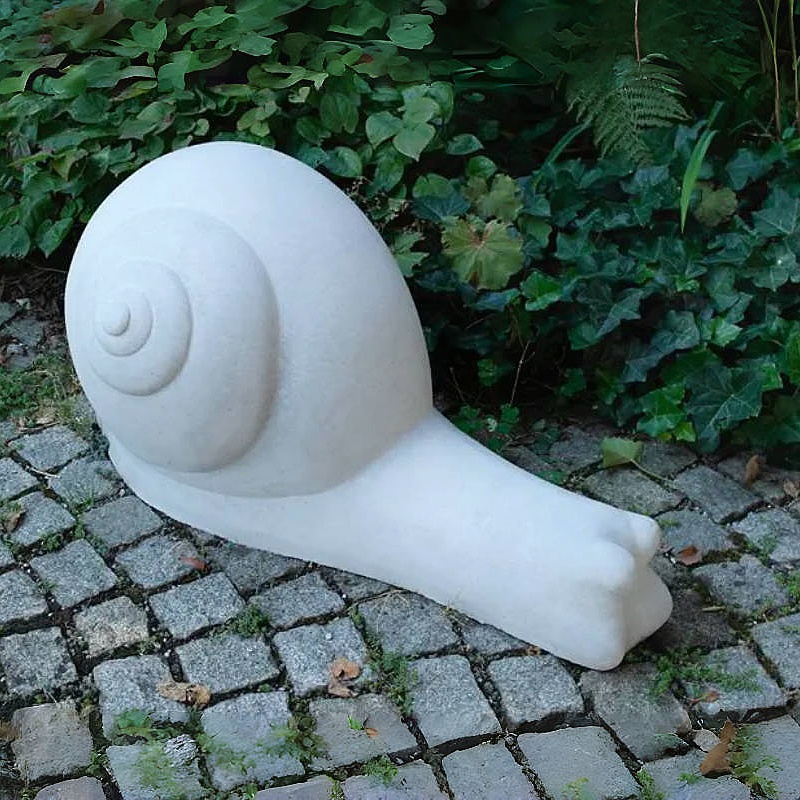 Outdoor Decoration Large Stone Carving White Marble Statue Custom Snail