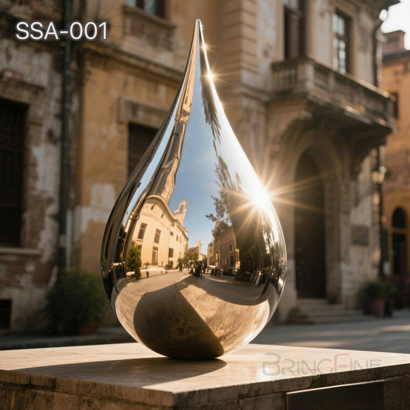 Stainless Steel Water Drop Statue