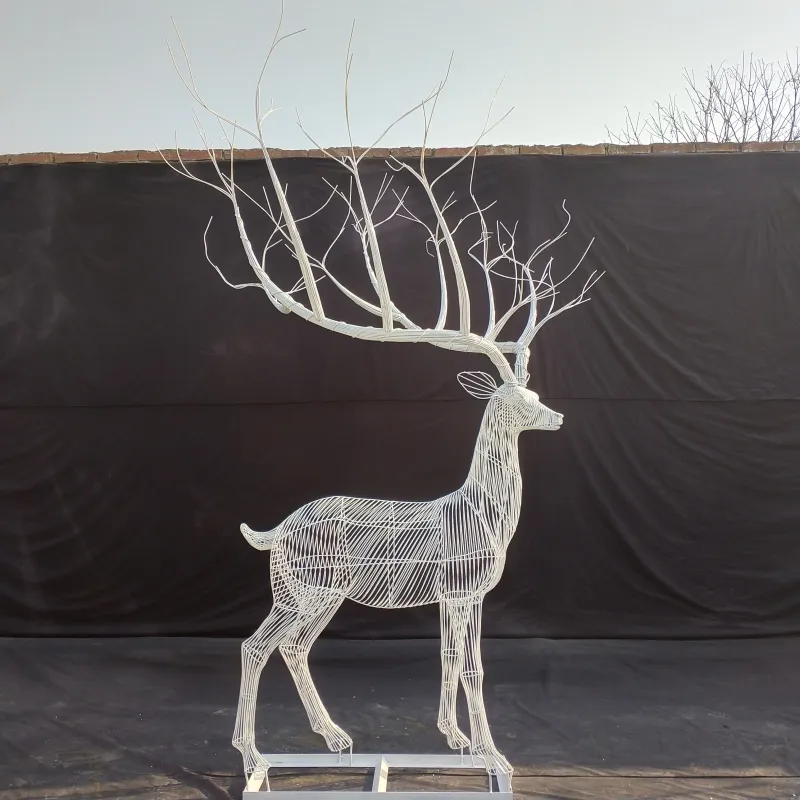 Wire Deer Sculpture