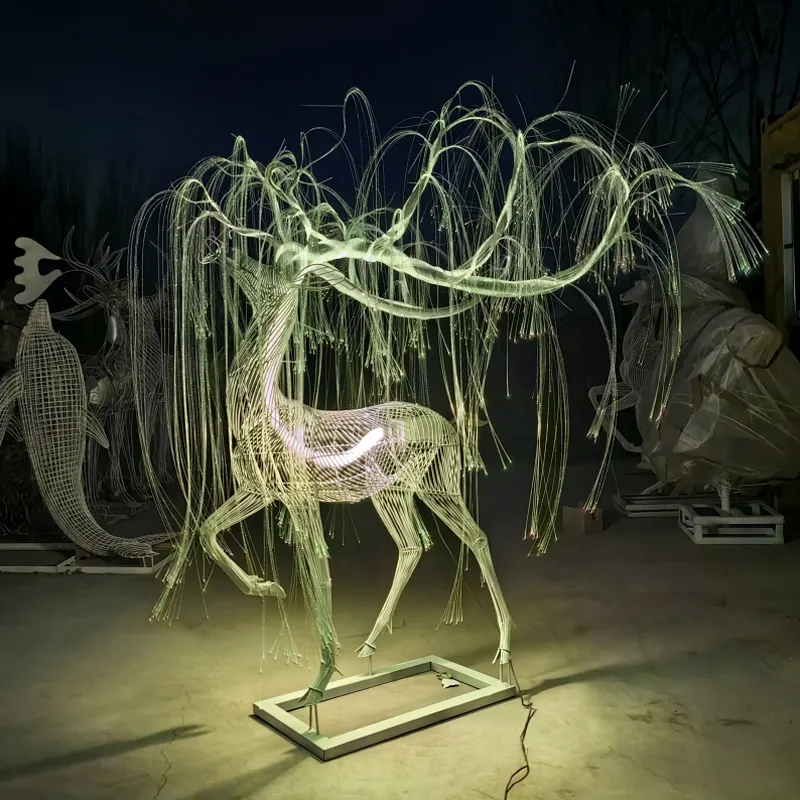 Wire Deer Sculpture