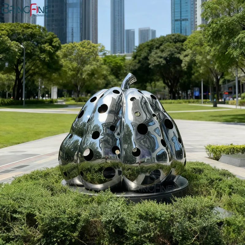 Stainless Steel Pumpkin Sculpture