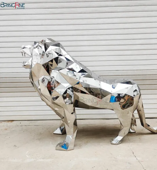 Sculpture Stainless Steel Lion