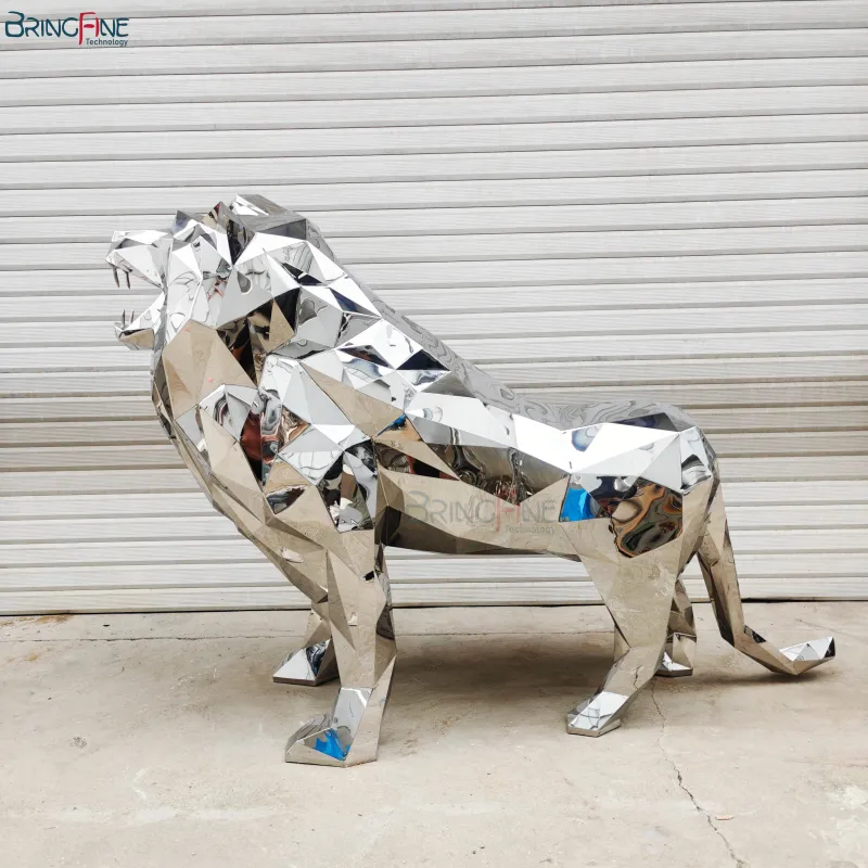 Sculpture Stainless Steel Lion
