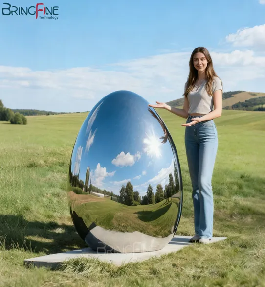 Stainless Steel Egg Sculpture
