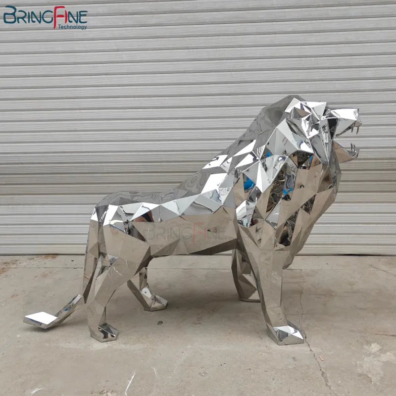 Sculpture Stainless Steel Lion